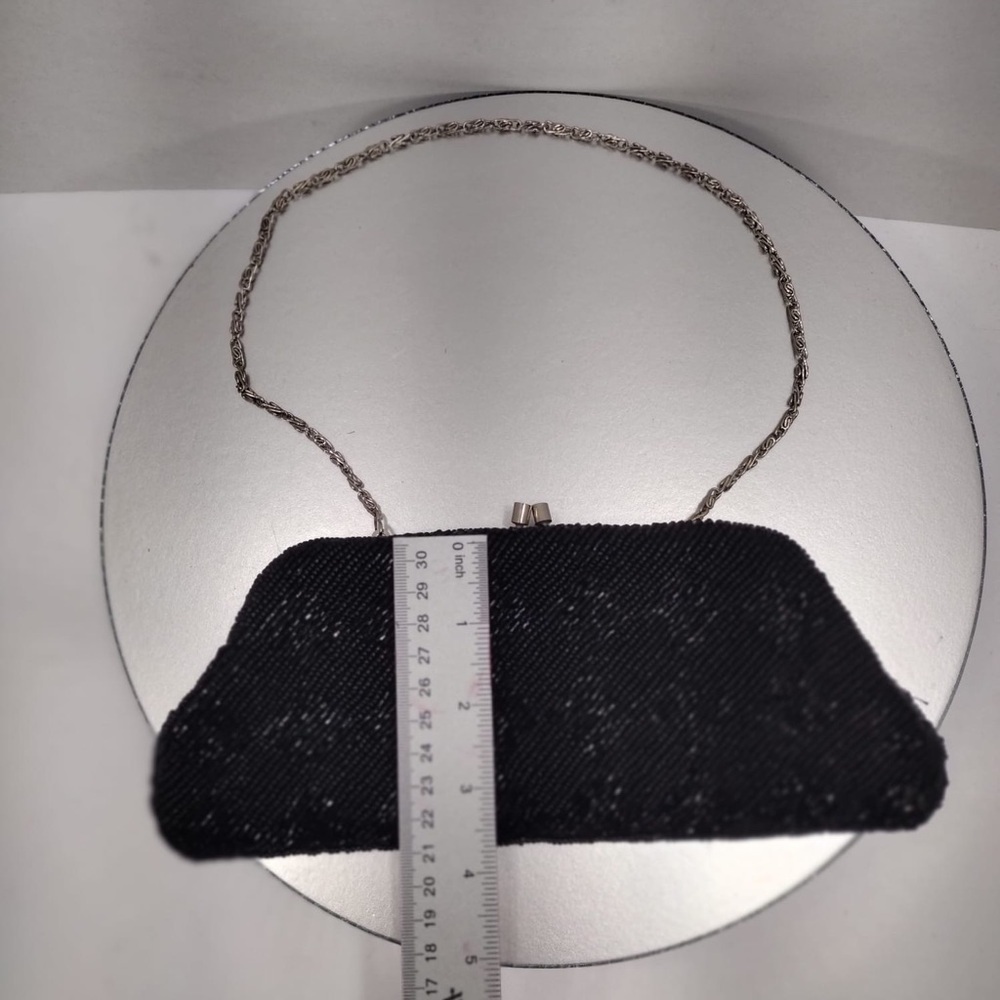 Elegant Black Beaded Clutch - Picture 2 of 6